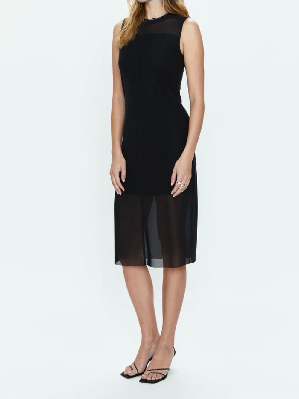 Pistola June Black Sleeveless Midi Dress